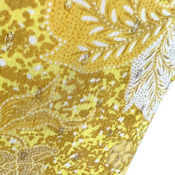 Cupcakes And Cashmere Yellow Floral Halter Top With Metallic Detail Size Small - Picture 6 of 11